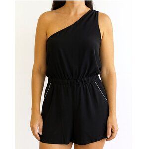 Ramy Brook Silk One-Shoulder Romper